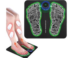 CHIWIN Voetmassage Apparaat EMS - 13 delig Opvouwbare Voetmassage Mat - LCD Display en Afstandsbediening - 8 Modi en 19 Sterkten Elektrische Voetmassage voor Sporters Ouderen en Kantoor