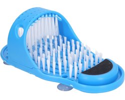 Douchevoetschrobber - Eenvoudige Voetreiniging - Voetwasmachine voor Douche Vloermat met Zuignappen - Verwijdert Dode Huidcellen - Verbetert Bloedcirculatie - Verlicht Druk - Blauw