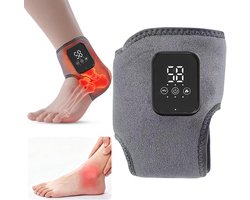 Draadloze enkelverwarmingspad - Voet- en enkelmassager voor pijnverlichting en bloedsomloop - 3 instelbare warmte- en vibratiestanden, slimme timer, geschikt voor neuropathie en tendinitis