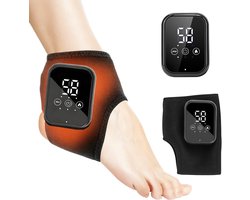 Draadloze enkelverwarmingspad voor pijnverlichting - Enkelmassager met warmte voor een betere doorbloeding en pijnverlichting, enkelwarmtekompres, verwarmde enkelbandage