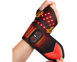 Draadloze verwarmde polssteun - Verwarmde polssteun met trilfunctie - 3 verwarmings- en trilstanden - Rood licht - Verwarmde massage voor polsen, handen en knieën