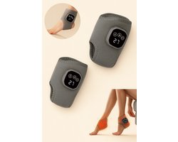 Draadloze Voetmassager met Verwarming - 2 Stuks Set voor Diepe Ontspanning-Lichtgrijs