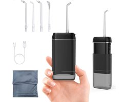 Draagbare waterflosser, reiswaterflosser, draadloze mobiele waterflosser, kleine elektrische waterflosser, tandheelkundige waterflosser, 3 standen en 5 sproeikoppen