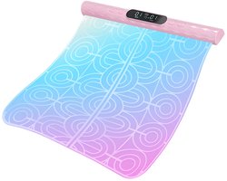 Electric Foot Massager Mat - Foot Massage Pad - 8 Massage Modes - 15 Intensity Levels - Foldable - Waterproof - Pink