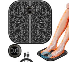 EMS voetmassage-apparaat, draagbaar voetmassage-apparaat, 8 standen, 19 intensiteitsniveaus, voetgezondheidsmassage-apparaat, bevordert de bloedsomloop en verlicht spierpijn.