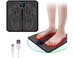 Gigicial Elektrische voetmassager - Beenverstevigende massager - Bevordert de bloedsomloop, 6 instelbare intensiteitsniveaus - 1 eenheid - Draagbaar, opvouwbaar, zwart