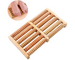 Gigicial Houten Voetmassageroller - Houten Voetroller - Diepe Acupressuur & Ontspanning Voor Vermoeide Voeten - 1 - Thuis/Op Reis + Natuurlijke Houtkleur