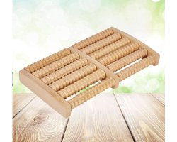 Houten Voetmassage Roller - Plus Massageolie - Massage Apparaat - Voetroller - Massage - Houten Massageroller - Bloedsomloop Verbetering - Voor Pijnlijke Voeten - Voet Reflexologie - Ontspanning