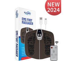 Kluvaro EMS Voetmassage Apparaaat - Afstandsbediening - Bloedcirculatie - Bevordert Bloedsomloop - NL Handleiding - USB-C - Bruin