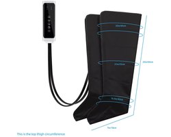 Luchtcompressie Beenmassage Apparaat – 360° Voet- en Kuitmassage Laarzen – 3 Modi & 3 Intensiteiten – Diepe Drukmassage met Afstandsbediening – Zwart