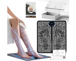 Massage Apparaat Elektrisch EMS voetmassageapparaat met afstandsbediening en handleiding - voetmassage voetontspanning 8 modi 18 intensiteitsniveaus