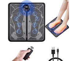 Massage Apparaat EMS-voetmassageapparaat met 8 modi en 19 instelbare frequenties - Afstandsbediening USB-draagbare voetmassageapparaat voor doorbloeding en verlichting van spierpijn