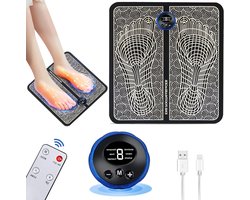 Massage Apparaat EMS Voetmassageapparaat met 8 Modi en 19 Instelbare Frequenties - Afstandsbediening USB Intelligente Massagemat voor Doorbloeding en Verlichting van Pijn