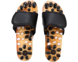 Massage Apparaat Voetmassage-pantoffels acupunctuur gezondheidszorg massageschoenen- reflexologie naturopathy- voet-bloedcirculatie- pijnontlasting- zwart