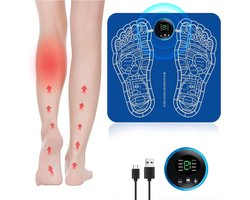Massageapparaat voeten EMS draagbaar 8 modi en 19 intensiteiten - voor het hele gezin kantoor en op reis - verlicht pijn en benen