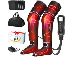 Massageapparaat voor benen en voeten met druktherapie en warmte, 5 modi, 4 intensiteiten, ideaal als geschenk