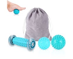 Massageballen Egelbalset, Voetmassageroller, Massageballen voor Plantaire Fasciitis met Draagtas, Premium Voetmassageapparaat voor Stressvermindering en Ontspanning, Verlichting van Spierpijn
