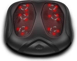 Nekteck Shiatsu Voetmassageapparaat met weldadige hitte en infraroodwarmtefunctie - Elektrisch massageapparaat voor plantaire fasciitis - Zwart Elektrische voetmassage