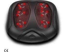 Ontspannende Shiatsu Voetmassager met Warmte - Elektrische Massager voor Plantar Fasciitis - Ingebouwde Infrarood Warmtefunctie - Zwart