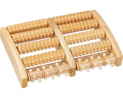 relaxdays houten voetmassage roller - voetmassage - 2 voeten - voetroller - massageroller