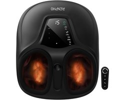 RENPHO Shiatsu Voetmassager FM058R - Compact design - Warmtefunctie - Instelbare intensiteit - met Afstandsbediening - Zwart