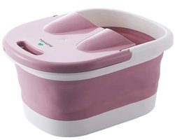 Riverwell voetenbad opvouwbaar - Roze - Opklapbaar voetenbadje - Massagerollers - Voetmassage