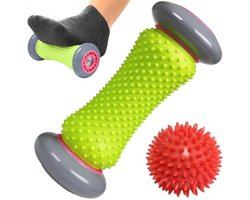 ROMIX Voetmassagebalroller, Voetmassagerol voor Plantaire Fasciitis Herstel, Acupressuur Voetroller Massager Therapie voor Hiel Rug hand Pijnverlichting met Egelbal voor Het Verlichten Van Spierpijn