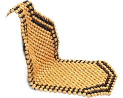Universele zomerse verkoelende massagestoelhoes/kussen met houten kralen voor auto's, kantoren en woningen (beige)