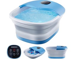 Voetenbad Elektrisch Voetmassageapparaat - Massage Verwarming Trillingen - Opvouwbaar Afstandsbediening Inklapbaar - 16 Shiatsu-wielen - Voetreflexzones Massage - 35 tot 48 Graden Celsius Timer