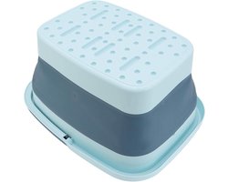Voetenbad Portable Foot Spa Basin voor kamperen - Opvouwbaar Bump Dot Design (Blauw)