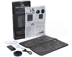 Voetmassage Apparaat - Massagekussen - Massage Apparaat - Afstandsbediening - Neuropathie - Bloedcirculatie Apparaat - 8 Mode 19 Niveaus - EMS Trainer - USB oplaadbaar - Draadloos - Zwart