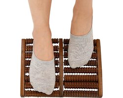 Voetmassage apparaat-voetmassage apparaat bloedsomloop-Voetmassageroller van hout - 8-rijige voetmassager - Dubbele voetmassageroller - Verlicht voetvermoeidheid - Hielsporen en zolen - 26x20,5x3cm