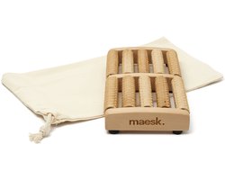 Voetmassage Roller Hout met Opbergtasje – Massageroller hout – Stimuleert Bloedsomloop & Reflexologie