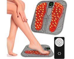 Voetmassage - Voetmassage apparaat - Voetmassage apparaat bloedsomloop - Elektrische voetmassager met 8 standen - 19 niveaus - Afstandsbediening - Draagbare USB-massagemat - Bevordert de bloedsomloop - Vermindert spierpijn - Grijs