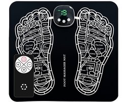 Voetmassage - Voetmassage apparaat - Voetmassage apparaat bloedsomloop - Elektrische voetmassager met 8 standen - 19 niveaus - Afstandsbediening - Draagbare USB-massagemat - Bevordert de bloedsomloop - Vermindert spierpijn - Zwart