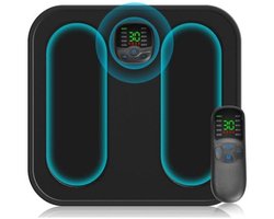 Voetmassager - EMS Voetmassager - Voetmassage apparaat met bediening - Voetmassage apparaat bloedsomloop - Draadloze - 10 standen - 30 intensiteiten - Draagbaar - Bevordert de bloedsomloop - Verlicht spierpijn - Geschikt voor reizigers