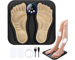 Voetmassager - Oplaadbare voetmassagemat met 8 standen en instelbare intensiteit, 11x10 inch spierstimulator voor ontspanning, meditatie, spa, bedtijd, training, benen, enkels