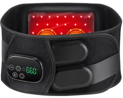 Warmteband - Infrarood Warmtegordel – Verwarmde Rugband - Elektrisch verwarmingskussen voor de taille - Draadloze verwarmde rugband - Touchscreen voor verlichting van pijn in de onderrug - 5000 mAh-batterij - Zwart