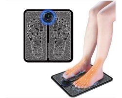 WNHB® Voetmassageapparaat - Elektrische EMS Voetmassager - Pijnverlichting en Bloedcirculatie - Opvouwbare Stimulator Mat - 6 Modi 8 Intensiteitsniveaus