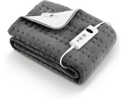 Aurixi® Elektrische onderdeken - Onderdeken - Elektrische onderdeken 1 persoons - Grijs - 150cm x 80cm x 1cm