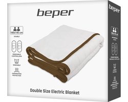 Beper P203TFO110 - Elektrisch 2 - persoons Onderdeken - Verwarmd Deken - Elektrisch Deken 2 Personen - 160x140 cm - Synthetisch - Wit