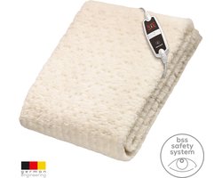 Beurer Elektrische onderdeken 1 persoons - Elektrische deken 150x80cm - Onderdeken - Snelle opwarming - BSS (Beurer Safety System) - Fleece/Teddy - Wit