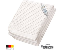 Beurer Elektrische onderdeken 1 persoons XL - Elektrische deken 198x92cm - Onderdeken - Snelle opwarming - BSS (Beurer Safety System) - Ademend fleece - Wit
