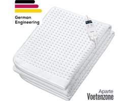 Beurer Elektrische Onderdeken Premium - Elektrische Deken 1 Persoons 198×92 cm – Hoeslakenvorm – 2 x 9 Warmtestanden – 2 Warmtezones – Snelle Opwarming – ECO Control – Anti-Huisstofmijtprogramma – BSS (Beurer Safety System) – Wasbaar