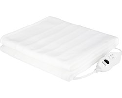 Blokker Elektrische Onderdeken - 60W - 150x80cm - 3 temperatuur instellingen - Indicatielampje - Digitaal display - Wasmachine reinigbaar - 100% Polyester - 2.15 snoer - EBL-123277.4 Wit