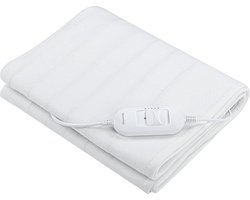 Bloomfold Elektrische Onderdeken - 150 x 80 cm - Wasmachinebestendig - 1 Persoons - 3 Standen - Warmtedeken - Wit/polyester