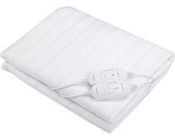 Bloomfold Elektrische Onderdeken - 160 x 140 cm - Wasmachinebestendig - 2 Persoons - 3 Standen - Warmtedeken - Wit/polyester