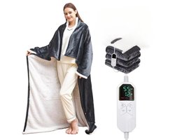 Carinova- Draagbare verwarmde dekenmouwen-127x177CM- Ontwerp Flanel -Machinewasbaar- voor thuiskantoor- Comfort Verwarmde warme deken-Kleed