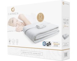 Carmen CEB01WH - Elektrische deken - 150 x 80 cm - Fleece - Wit