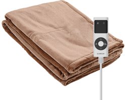 Comfeur Elektrische Deken - Verwarmde Bovendeken 180x120 cm - Dubbelzijdig Fleece Warmtedeken - Automatische Uitschakeling & Timer - 9 Warmtestanden